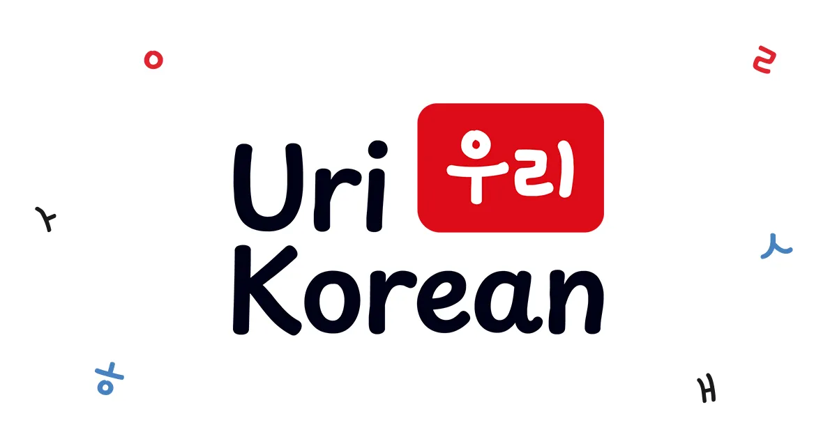 Het Uri Korean-logo met losse Koreaanse lettertekens (hangul) eromheen